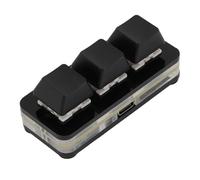 FAUOSWUK Mini Clavier à 3 Touches, Clavier Mécanique Programmable avec Rétroéclairage RVB et Commutateurs Rouges échangeables à Chaud, Plug and Play pour PC Gaming Office (Noire)