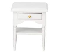 FAUOSWUK Mini Table de Chevet, Meubles de Maison de Poupée en Bois avec Bords Lisses, Conception Compacte pour la Décoration de la Chambre à Coucher des Poupées