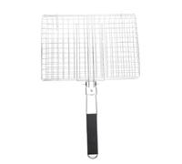 FAUOSWUK Panier de Gril Pliable Portable pour Poissons, Légumes, Crevettes, Grille de Barbecue, Accessoires de Cuisine Robustes et Antirouille pour le Camping en Plein Air, Acier au Carbone 12,6 X (A)