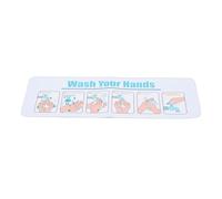 FAUOSWUK Panneau D'instructions de Lavage des Mains, Affiche en Plastique de 15x4,3 Pouces avec Autocollant, Facile à Nettoyer par étape, Guide pour Enfants, école, Restaurant, Sa