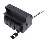 FAUOSWUK Panneau D'interrupteur à Bascule Multifonctionnel à 3 Boutons avec Voltmètre pour Remorque de Camion UTV/ATV, Alliage D'aluminium (Lumière rouge)