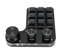 FAUOSWUK Petit Clavier Mécanique à 9 Touches à Une Main, pavé Macro de Programmation avec 3 Boutons, Clavier de Jeu Mécanique Macro RVB pour Le Travail et Les Jeux, Noir