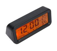 FAUOSWUK Petite Horloge Numérique Multifonctionnelle de Voiture, Horloge électronique Lumineuse avec Calendrier, Affichage de la Température et de l'humidité pour Voiture Camion Cuisine ABS Bleu
