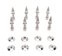 FAUOSWUK Pieds D'isolation de Haut-Parleur en Cuivre 8 Pièces, Pointes D'absorption des Chocs à Hauteur Réglable avec écrous D'équilibre pour Haut-parleurs Amplificateurs Caissons de