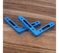 FAUOSWUK Pinces de Positionnement à Angle Droit de Haute dureté, Outils de Travail du Bois à échelle Claire, Pince à Angle Droit en Alliage D'aluminium pour un Positionnement de Précision, Bleu, 2