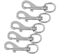FAUOSWUK Porte-clés à Clamp/Holder à Ressort à Double extrémité en Métal de Haute qualité, Crochet de Plongée pour Haltérophilie, 5 X Mousqueton à Ressort