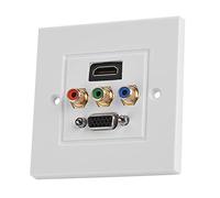 FAUOSWUK Prise de Panneau Mural Multimédia VGA Connexion -vidéo Durable pour la Maison et Le Bureau, Matériau ABS de Haute qualité