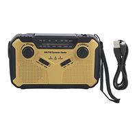 FAUOSWUK Radio d'urgence, Banque de Radio Météo à Manivelle Solaire avec Prévisions Météorologiques et Lampe de Poche LED, pour Tremblement de Terre de Camping en Plein Air SOS