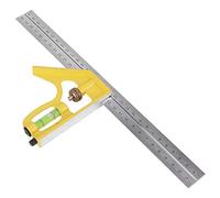 FAUOSWUK Règle en Acier Inoxydable carré de Combinaison Réglable avec Bulle Horizontale et échelle pour la Mesure du Travail du Bois 300 Mm
