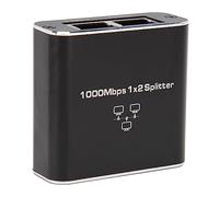 FAUOSWUK Répartiteur de Câble Ethernet 1 à 2, Adaptateur Réseau Gigabit | Coque en Aluminium, 1000 Mbps par Port, Transmission 100 M, Compatible avec Cat5/Cat6/Cat7, pour Routeur PC IPTV