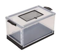 FAUOSWUK Réservoir Transparent pour Maison de Hamster, Conception de Porte D'entrée, Bonne Circulation de L'air, Facile à Déplacer, adapté au Canard Cole Chipmunk Golden Hamster, Matériau ABS (Noir)