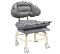 FAUOSWUK Tabouret Pivotant Gris Portable avec Dossier, pour la Maison, le Bureau, la Salle de Sport, le Spa, Chaise Roulante Légère pour Adultes et Enfants