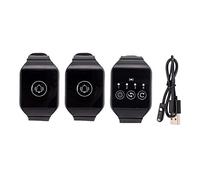 FAUOSWUK Téléavertisseur de Poignet sans Fil, Téléavertisseur de Montre IPX7 étanche 433,92 MHz avec Buzzer de Vibration Flash Lumineux et Batterie Rechargeable, pour Système de (2 pour 1)