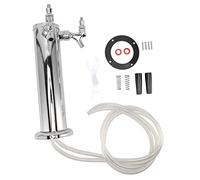 FAUOSWUK Tour de Bière à Tir, Robinet de Robinet à Double Bière en Acier Inoxydable avec Laiton à Plaque Chromée et Intérieur Poli, pour le Bar à Domicile Kegerator Keezer Draft Bière