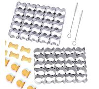 FAURAPMNG Lot de 2 emporte-pièces en forme de poisson rouge et os de chien 25 cavités en acier inoxydable pour la cuisson des crackers, emporte-pièces antiadhésifs en forme de petits animaux pour