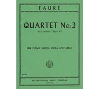 Faure Gabriel Piano Quartet No. 2 in g minor Op. 45 Violin, Viola, Cello, and Piano - International