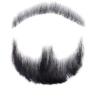 Fausse Barbe Cheveux Humains Barbe réaliste Fausse Moustache Invisible Faux Coiffeur de Cheveux Costume Barbe Dentelle Barbe pour Hommes scellant Halloween Cosplay Costume fête Noire Fausse Moustache