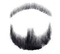 Fausse Barbe Cheveux Humains Barbe réaliste Fausse Moustache Invisible Faux Coiffure faciale Costume Barbe Dentelle Barbe pour Hommes scellant Halloween Cosplay Costume fête Noire, Fausse Moustache