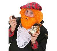 Fausse barbe complète d'ivrogne orange