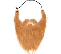 Fausse barbe drôle, flanelle fausse moustache costume stimulé fausses moustaches faciales jésus silhard accessoires de cheveux pour la fête de la famille (Grande barbe brune)