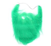 Fausse barbe verte nouveauté simulation cosplay costume moustache pour fête d'Halloween bande élastique matériau en peluche confortable aspect réaliste léger durable idée
