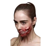 Fausse blessure Dents Apparentes Adulte Halloween - Rouge - Taille Unique