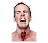 GHOULISH Fausse blessure Gorge apparente Adulte Halloween - Rouge - Taille Unique