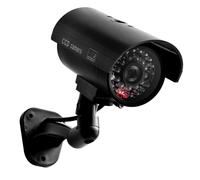 Fausse caméra de sécurité infrarouge, système de surveillance factice réaliste avec LED clignotante pour la dissuasion intérieure et extérieure