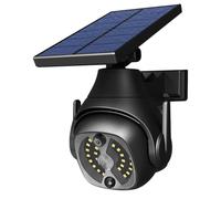 Fausse caméra de sécurité solaire avec capteur humain et LED clignotante - Idéale pour une utilisation extérieure dans le jardin et les