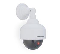 Fausse caméra de surveillance en dôme, lot de 2, lumière LED clignotante, dissuade intrus, intérieur/extérieur, blanche