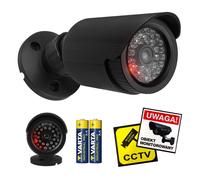 Fausse caméra tubulaire, diodes IR LED, noire, alimentation 2xAA (incluse), ABS, IR1800 B