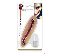 Maquillage Halloween avec fausse cicatrice de 13 cm et sa colle (x1) REF/11306 - ptit clown multicolore