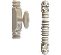 Fausse crémone ROLLINGER rustique blanche - Bouton n°6 - Pour tringle 16 x 8 - CRD168BT6BV G