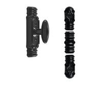 Fausse crémone ROLLINGER rustique noire - Bouton n°6 - Pour tringle 16 x 8 - CRD168BT6BV