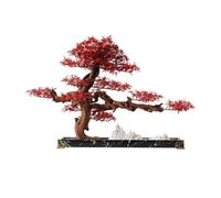 Fausse décoration Ornements de Feuille d'érable Rouge Simulation Zen Entrée Étude Bureau Table Basse bonsaï Décorations Haut Gamme Bonsaï Artificiel