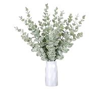 Fausse Eucalyptus Eucalyptus Artificiel Feuilles Tiges En Plastique Vert Gris Faux D'eucalyptus Branches Pour Décoration De Mariage À La Maison 20 Pcs 41cm
