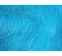 fausse fourrure amusante à poils longs Tissu Matière - TURQUOISE BLEU - Turquoise, 1/4Mtr - 75cmx50cm