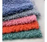 Fausse Fourrure De Mouton Tissu Polaire Sherpa Poils Frisés Peau D'agneau Doublée Thermiquement Pour Doublure Chaussure Manteau Ou De Robe Décoration Artisanale(Size:160*45cm,Color:vert gris)