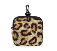 Fausse Fourrure léopard à Taches Brunes,Pochette de Rangement carrée à Fermeture éclair, Porte-Monnaie en néoprène, Petit Portefeuille, Pochette à Monnaie, Porte-Monnaie