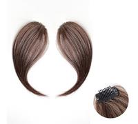Fausse frange 2 Pièces Frange Synthétique Fausse Frange à Clip for Femme Frange de Cheveux Postiche Cheveux Naturels Partie Centrale Deux Côtés Bang Morceau de Cheveux Clip dans Extensions Extensions