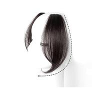 Fausse frange 2 pièces vague côté frange synthétique fausse frange postiche milieu-partie frange Extensions de cheveux pince dans la frange latérale avant for les femmes Extensions de cheveux à clip p
