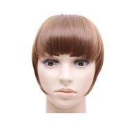 Fausse frange Bang Hair Bangs Noir Brun Auburn Rouge Clip sur Frange de Cheveux Synthétiques Clip En Bangds for Femmes Extensions de cheveux à clip pour frange(B3 6)