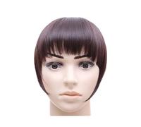 Fausse frange Bang Hair Bangs Noir Brun Auburn Rouge Clip sur Frange de Cheveux Synthétiques Clip En Bangds for Femmes Extensions de cheveux à clip pour frange(B3 4)