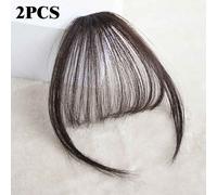 Fausse Frange D'air Pour Extensions De Cheveux Synthétiques,Outils De Coiffure,Réinitialisation,Perruque Naturelle,2 Pièces - Type Brown Black #C