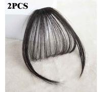 Fausse Frange D'air Pour Extensions De Cheveux Synthétiques,Outils De Coiffure,Réinitialisation,Perruque Naturelle,2 Pièces - Type Natural Black #C