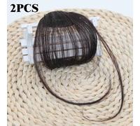 Fausse Frange D'air Pour Extensions De Cheveux Synthétiques,Outils De Coiffure,Réinitialisation,Perruque Naturelle,2 Pièces - Type Brown Black #A