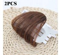 Fausse Frange D'air Pour Extensions De Cheveux Synthétiques,Outils De Coiffure,Réinitialisation,Perruque Naturelle,2 Pièces - Type Light Brown #B