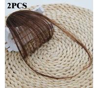 Fausse Frange D'air Pour Extensions De Cheveux Synthétiques,Outils De Coiffure,Réinitialisation,Perruque Naturelle,2 Pièces - Type Light Brown #A