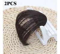 Fausse Frange D'air Pour Extensions De Cheveux Synthétiques,Outils De Coiffure,Réinitialisation,Perruque Naturelle,2 Pièces - Type Dark Brown #B