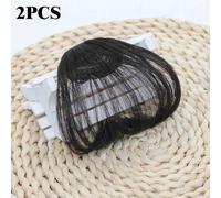 Fausse Frange D'air Pour Extensions De Cheveux Synthétiques,Outils De Coiffure,Réinitialisation,Perruque Naturelle,2 Pièces - Type Natural Black #A